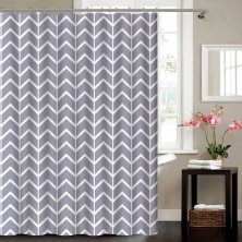Chevron Grey Blue Canyon Polyester Shower Curtain