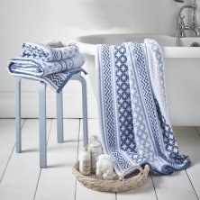 Blue Santorini Jacquard Towel