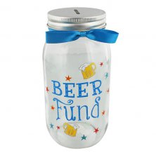 Pennies and Dreams Beer Fund Glass Money Box