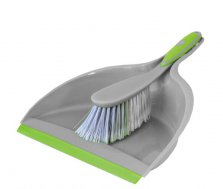 Dustpan and Brush Shine Silver/Lime
