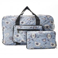 Eco Chic Lightweight Foldable Holdall 1950's Grey Flower